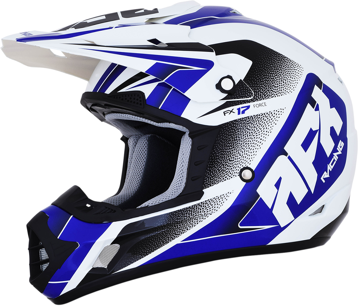 afx motorcycle helmet blue AFX FX-17 Helmet - Force - Pearl White/Blue