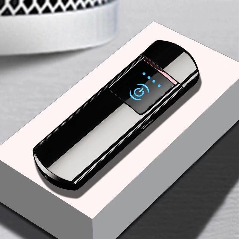 Luxury Modern New Personality USB Cigarette Lighter Fingerprint Induction  Electronic Lighter Rechargeable