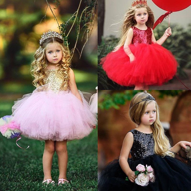 Fancy Wedding Dress Sleeveless Sequins Party Dress For Baby Girl Summe –  winxwheels