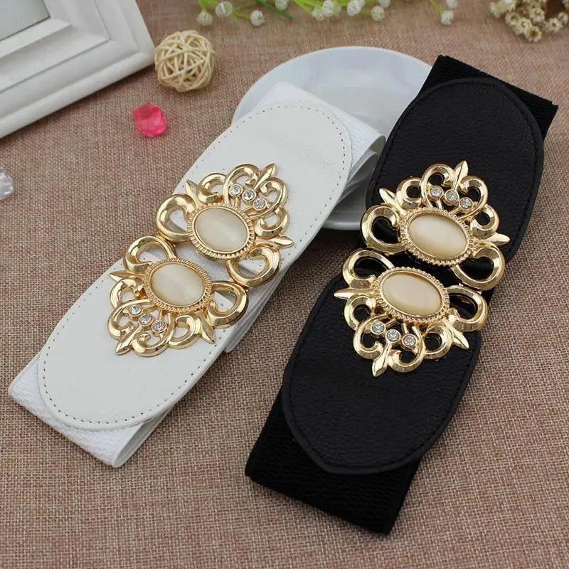 Fashion Black Elastic Waistband One-Piece Dress Women Decorative Belt winxwheels Fashion Black Elastic Waistband One-Piece Dress Women Decorative Belt winxwheels
