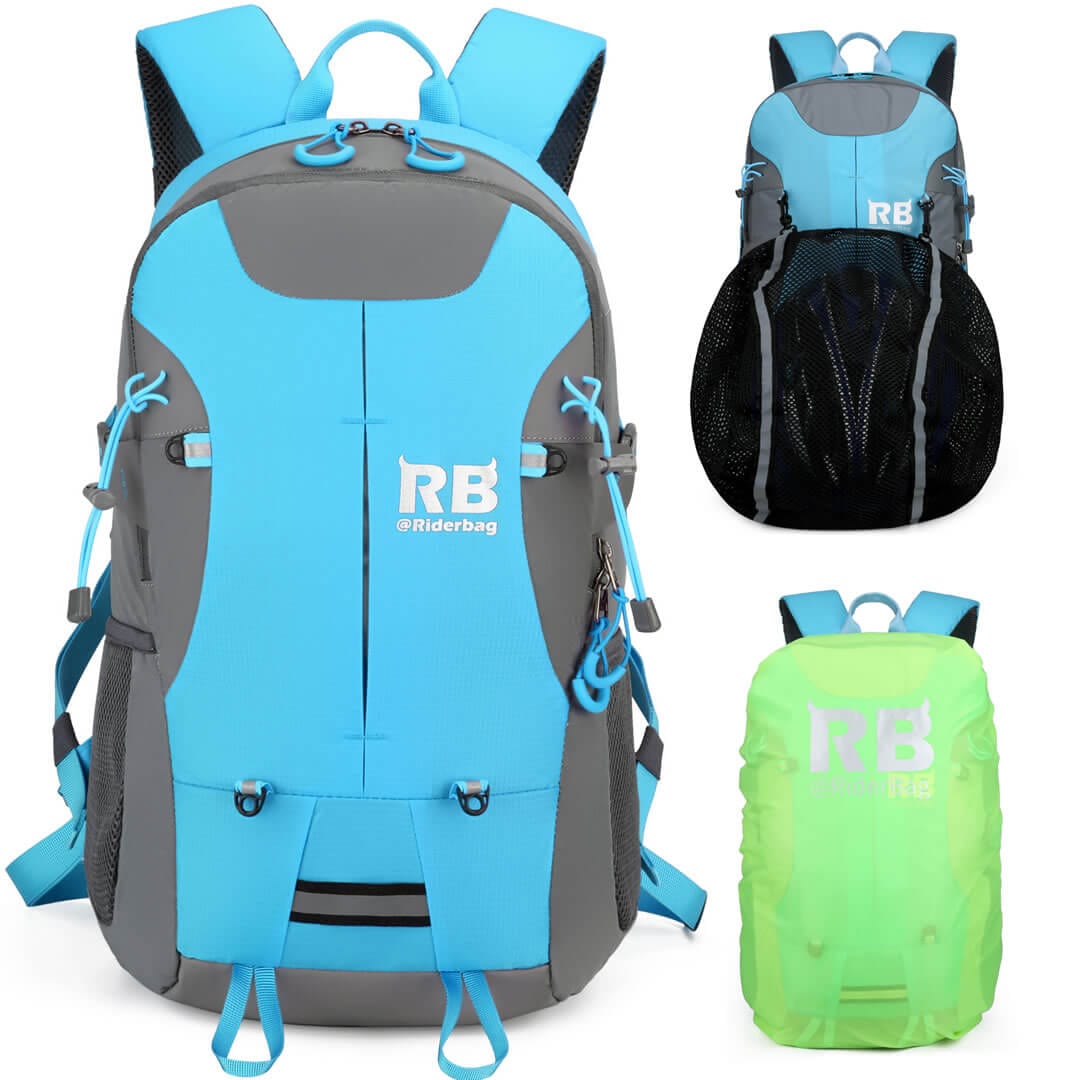 bicycle commuting backpack laptop High Visibility Blue Reflective Commuter Bike Backpack |Riderbag Refle – winxwheels