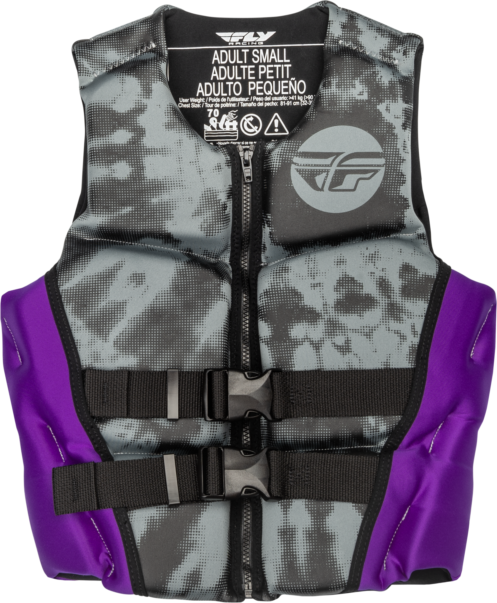Fly Racing Wmn'S Neoprene Flotation Vest Purple/Grey/Black Lg 221-30420L