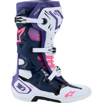 ALPINESTARS Tech 10 Boots - White/Violet/Navy/Pink Fluorescent - US 8 / EU 42 2010020-2780-8