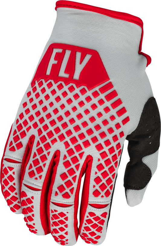Fly Racing Youth Kinetic Gloves Red/Grey Ym 376-414YM