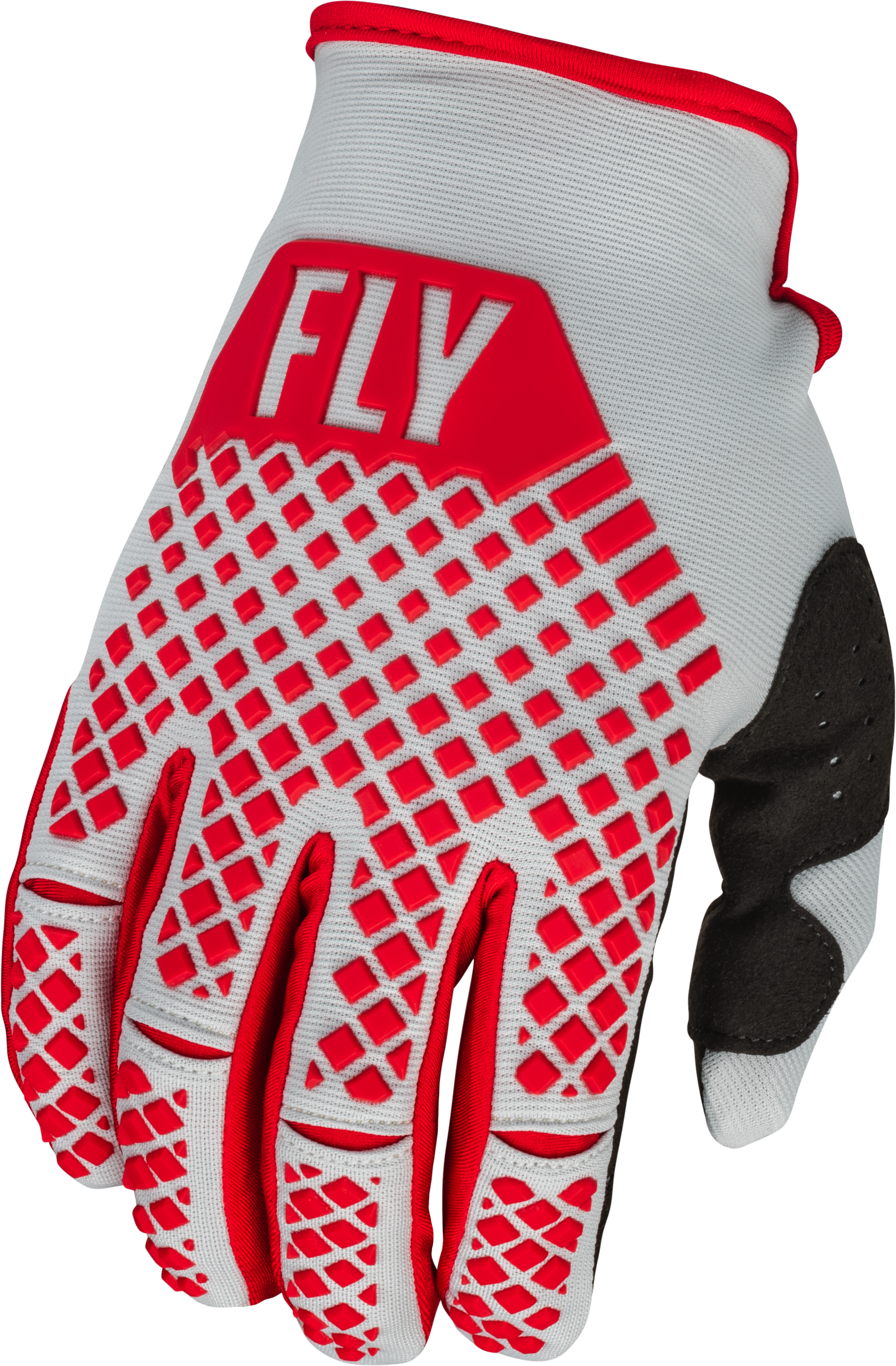 Fly Racing Youth Kinetic Gloves Red/Grey Ys 376-414YS