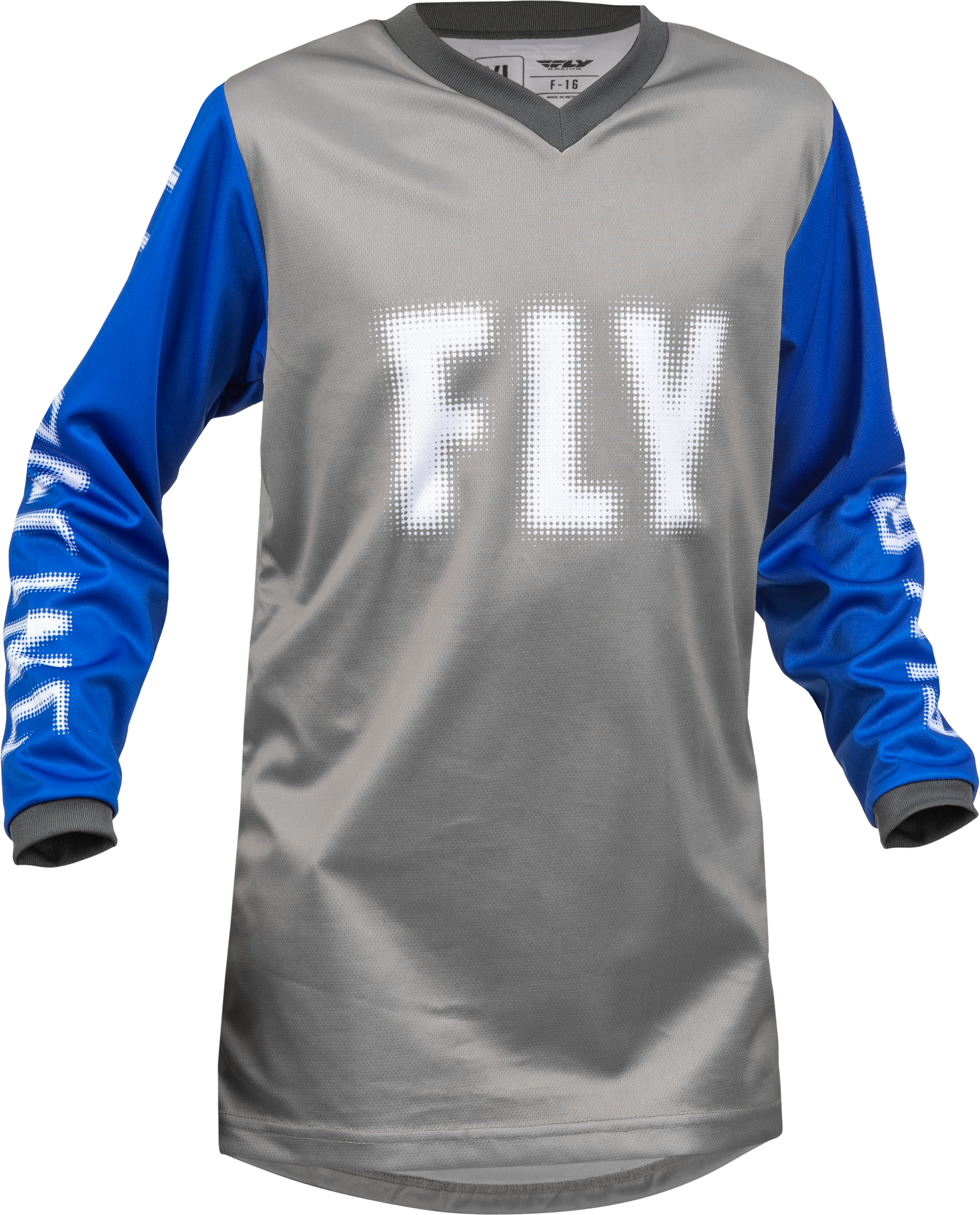 Fly Racing Youth F-16 Jersey Grey/Blue Yl 376-223YL