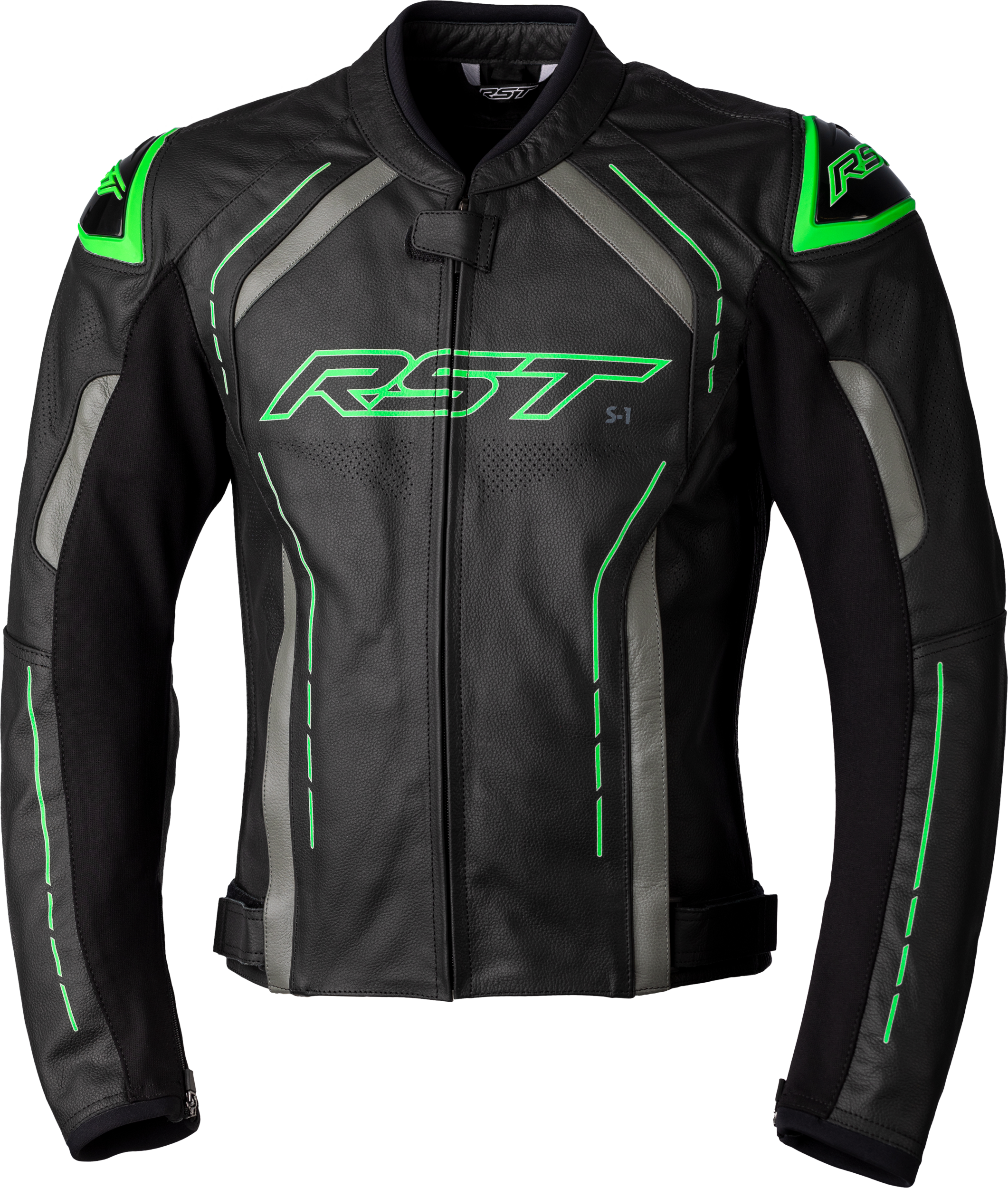 RST S1 Ce Jacket Blk/Gry/Neon Grn Leather Xl 556-2977046