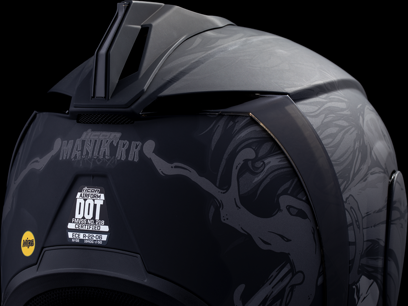 ICON Airform™ Helmet - Manik'RR - MIPS® - Dark Black - Small 0101-17004