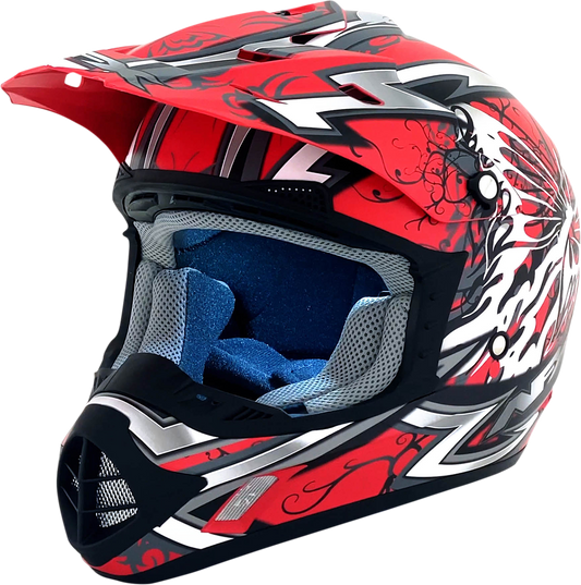 AFX FX-17Y Helmet - Butterfly - Matte Ferrari Red - Medium 0111-1385