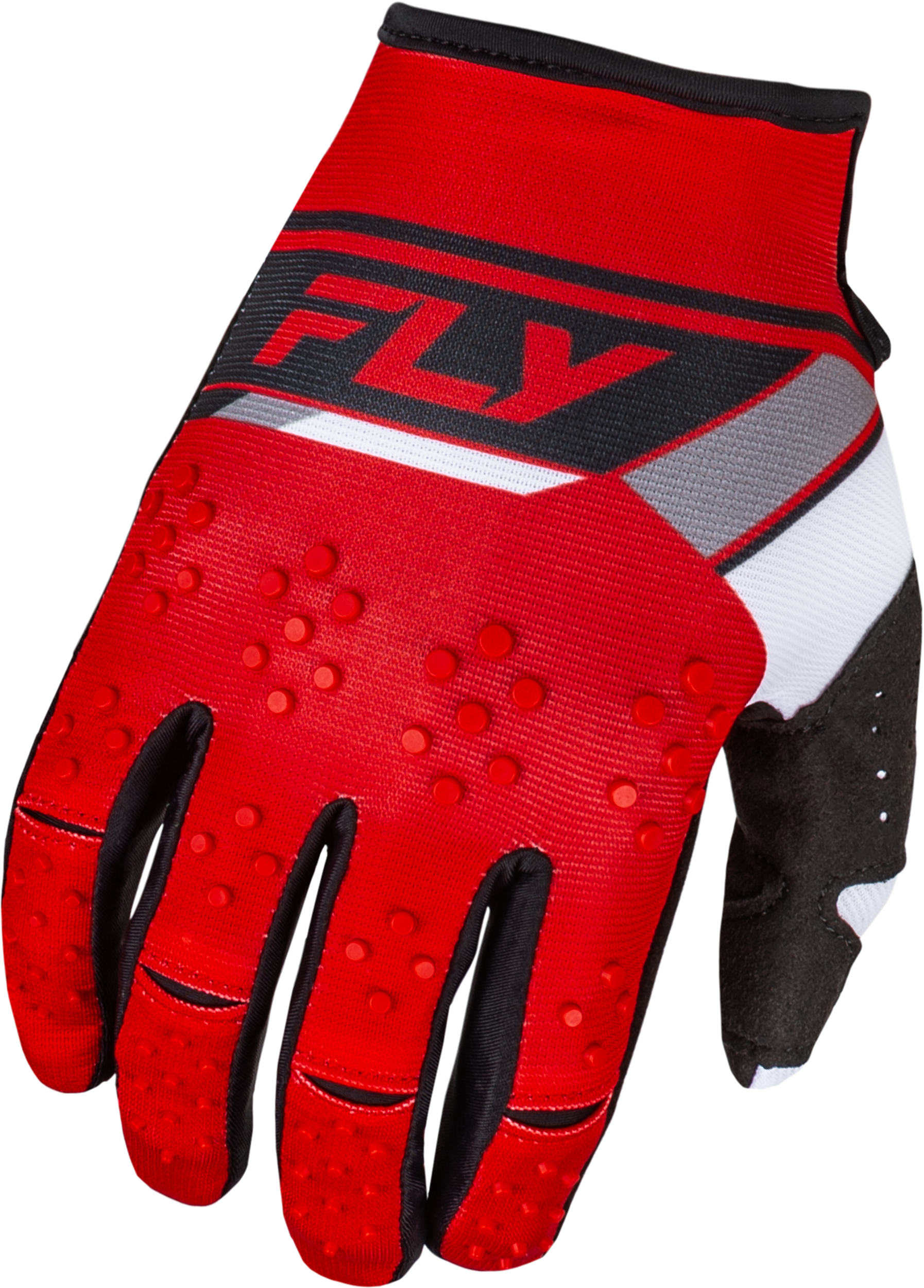 Fly Racing Kinetic Prix Gloves Red/Grey/White Lg 377-412L