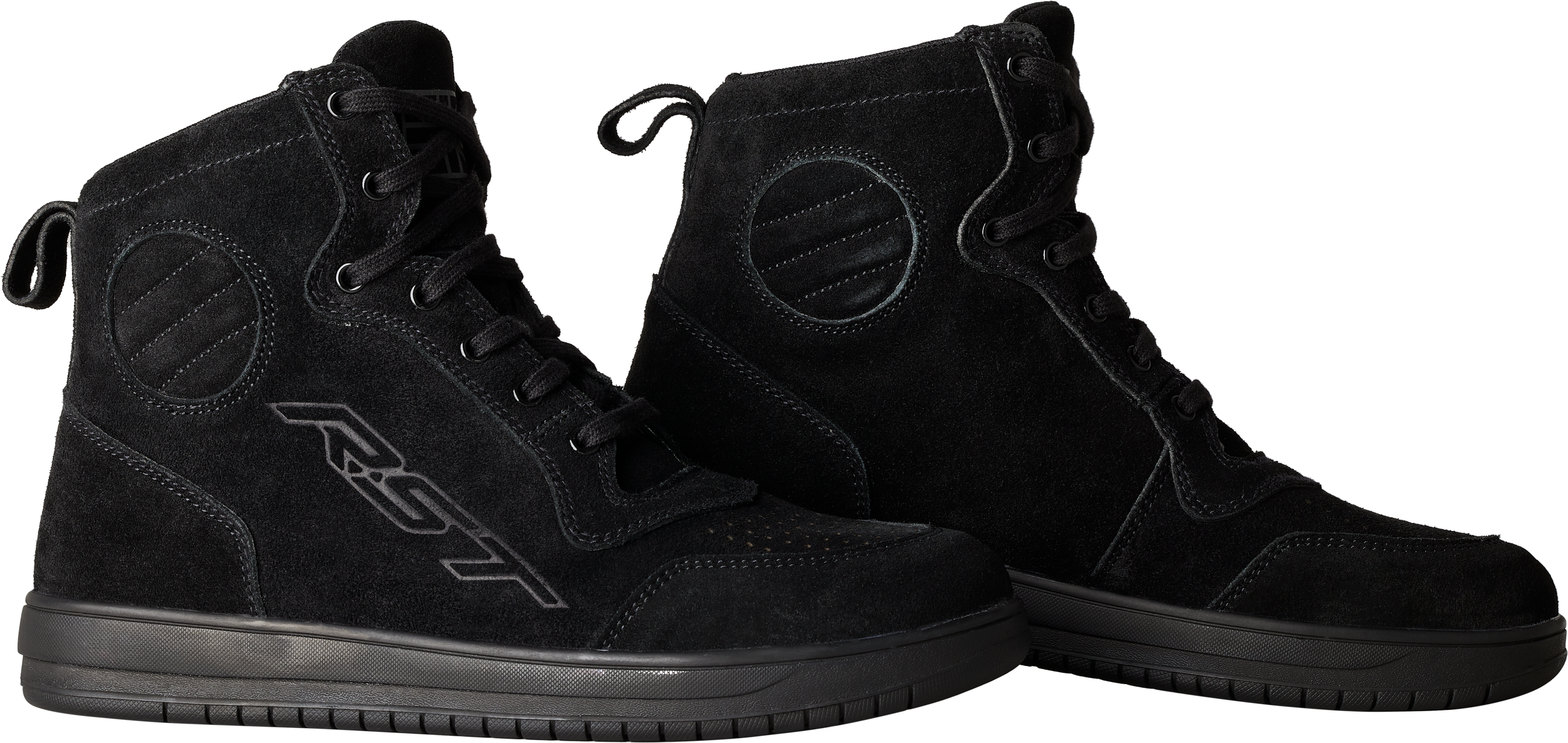 RST Womens  Hitop Moto Sneaker Ce Black Suede Sz 9.5 556-3062041