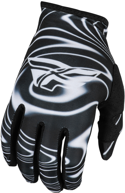 Fly Racing Lite Warped Gloves Black/White Lg 377-744L