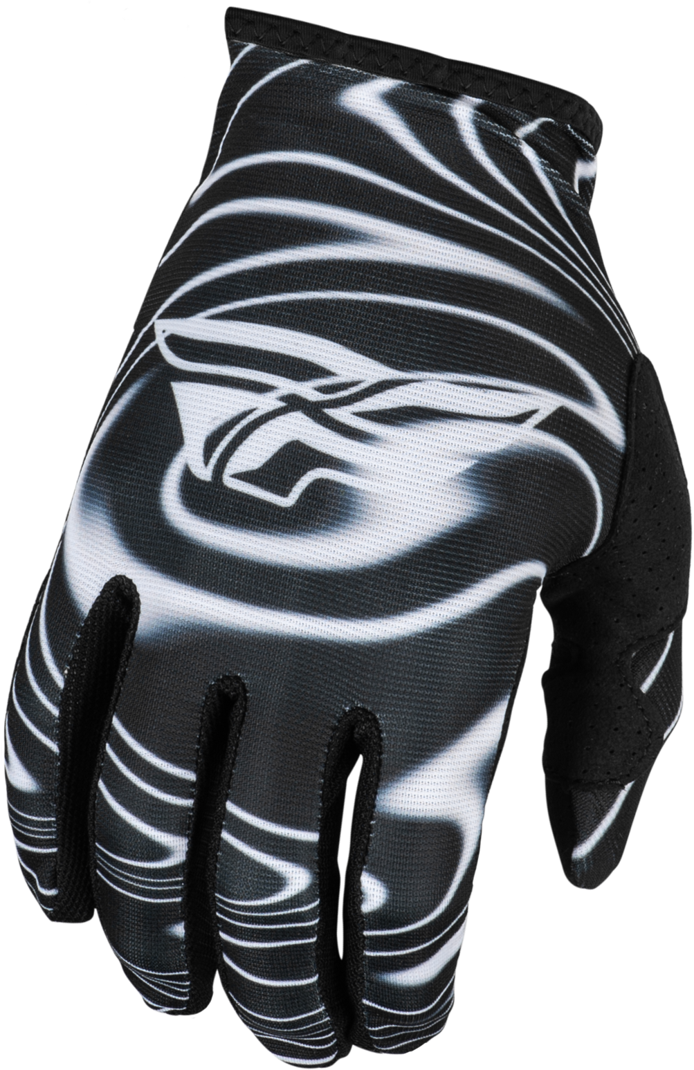 Fly Racing Lite Warped Gloves Black/White Sm 377-744S