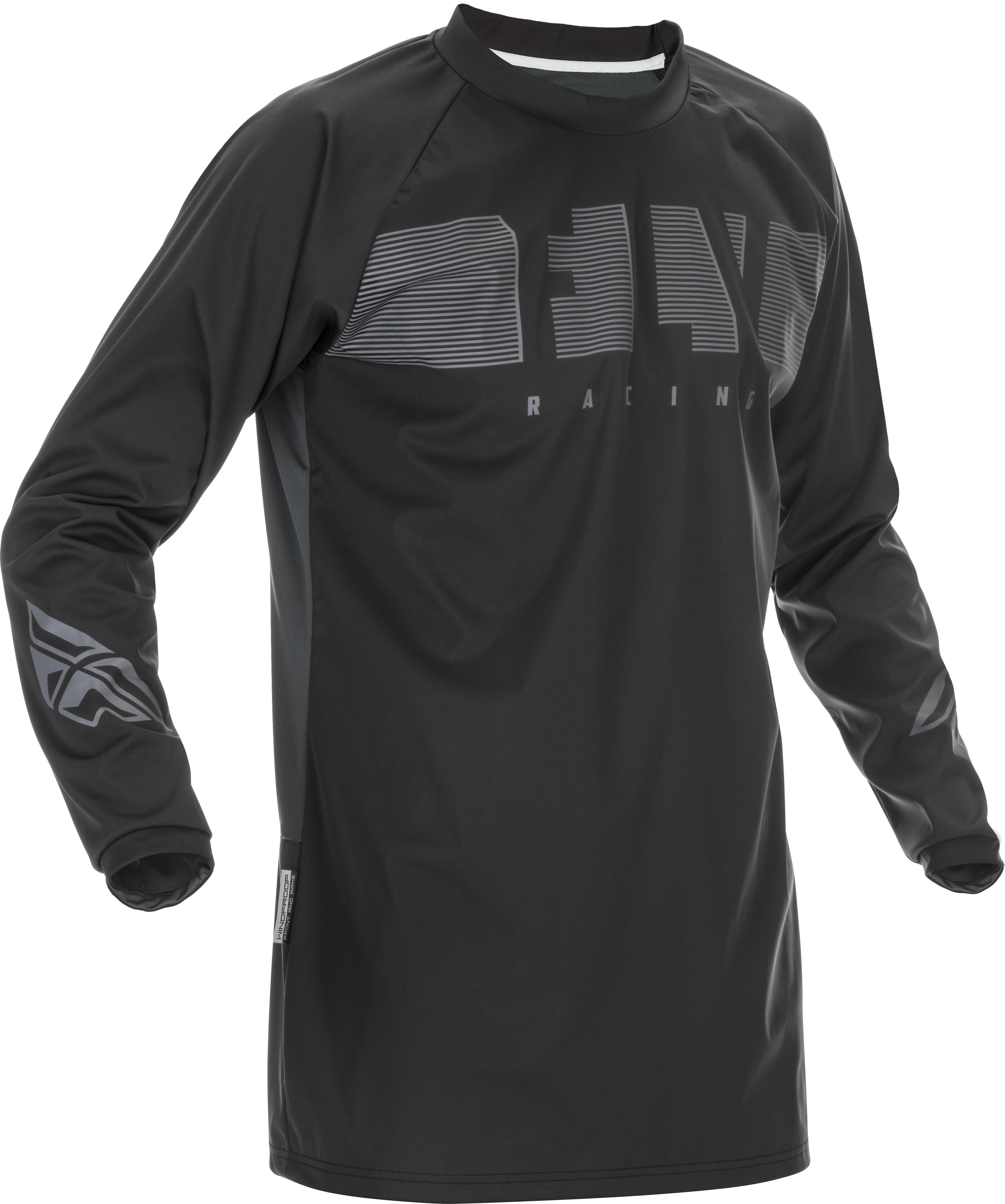 Fly Racing Windproof Jersey Black/Grey Md 370-8010M