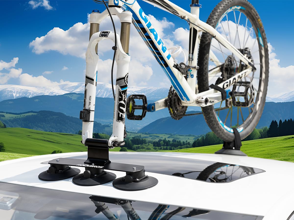 ROCKBROS Suction Cup Bike Rack for Car Roof Quick Release Sucker Mount