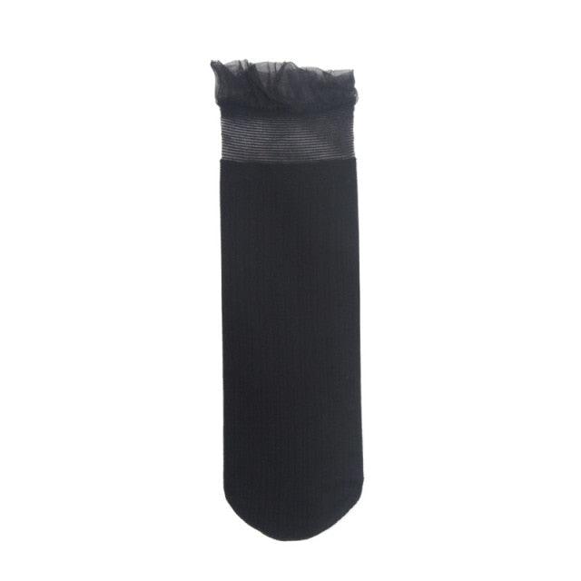 1 Pair Woman Socks Spring New Fashion Socks Solid Color Women Soft Cute Long Socks For Women Mesh Thin Socks High Quality Cotton Invisible Socks For Women