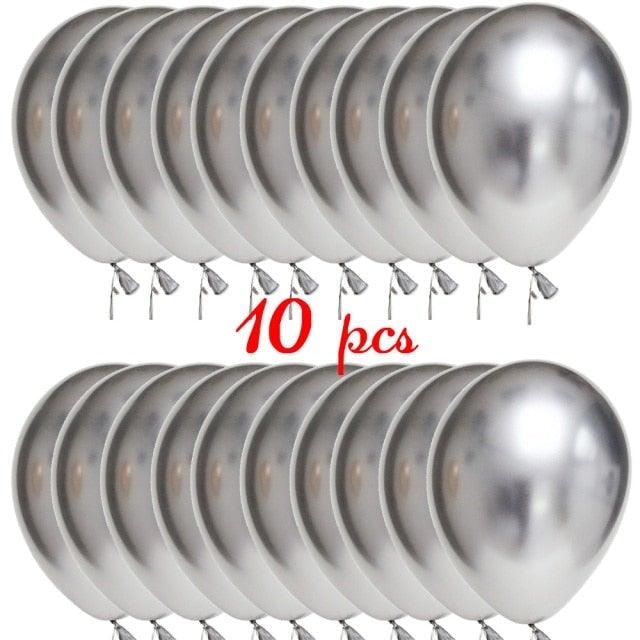 10/20 Star Metallic Confetti Latex Transparent 12inch Balloons For Baby Shower Birthday Party Wedding Decoration