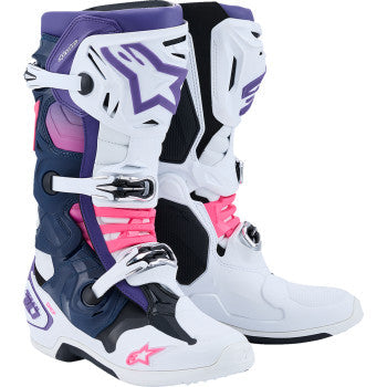 ALPINESTARS Tech 10 Boots - White/Violet/Navy/Pink Fluorescent - US 7 / EU 40.5 2010020-2780-7