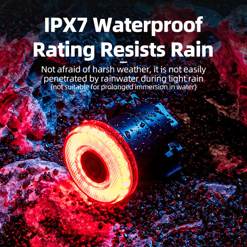 ROCKBROS Upgraded Smart Bicycle Brake Light USB-C Rechargeable IPX7 Waterproof Cycling Rear Light