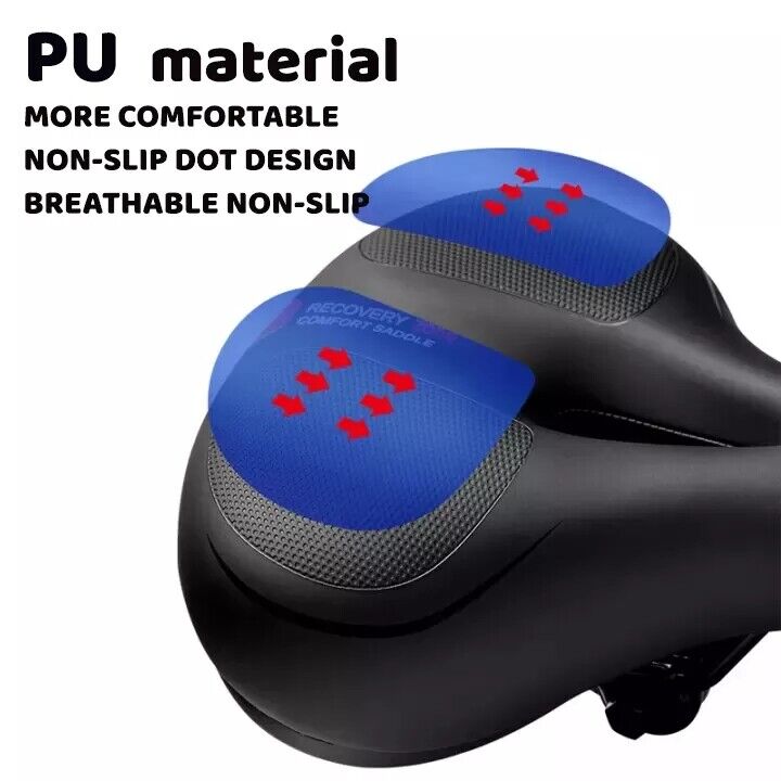 ROCKBROS Bicycle Saddle Shockproof Leather Cushion Reflective Cycling Bike Seat With Handle