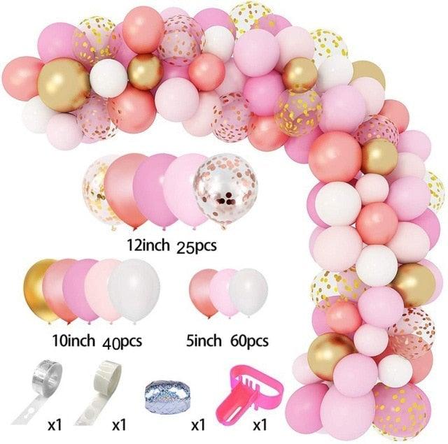 129Pcs Purple And Gold Balloons For Happy Birthday Foil Balloons Banner Circle Dots Garland Birthday Party Decorations Birtdhay Ballons Decoration