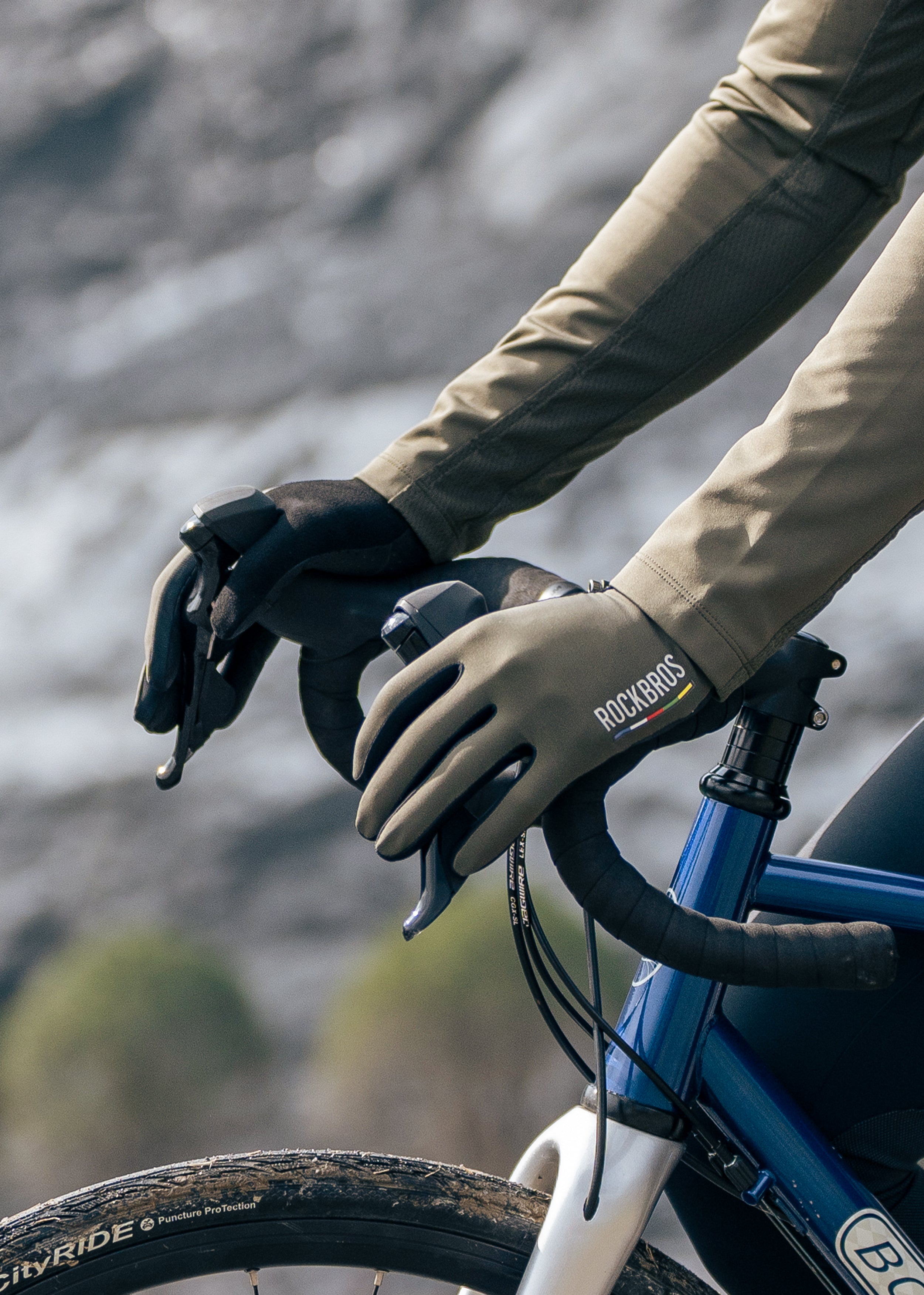 ROCKBROS Road-to-Sky Fine Sheepskin Full Finger Gloves