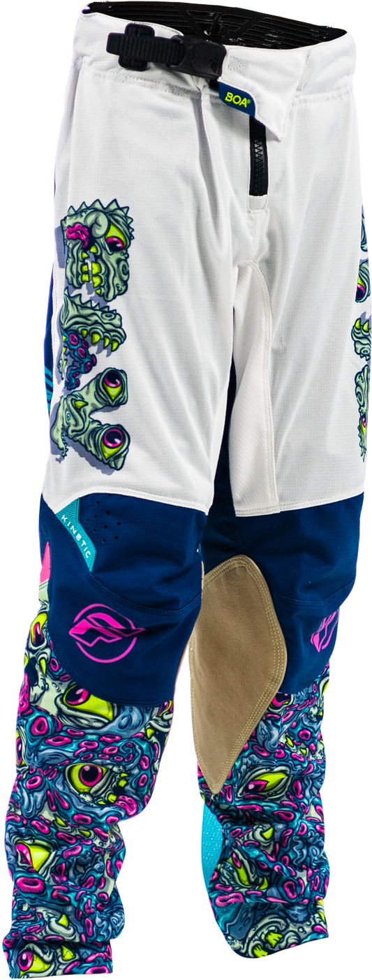 Fly Racing Yth Kinetic Mutant Mesh Pants White/Blue/Multi Sz 26 380-34426