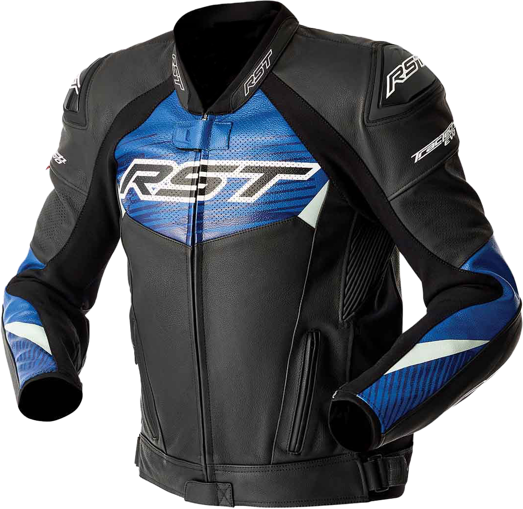IN STOCK RST Tractech Evo D3o Jacket Blk/Blue Leather Md 556-3635342