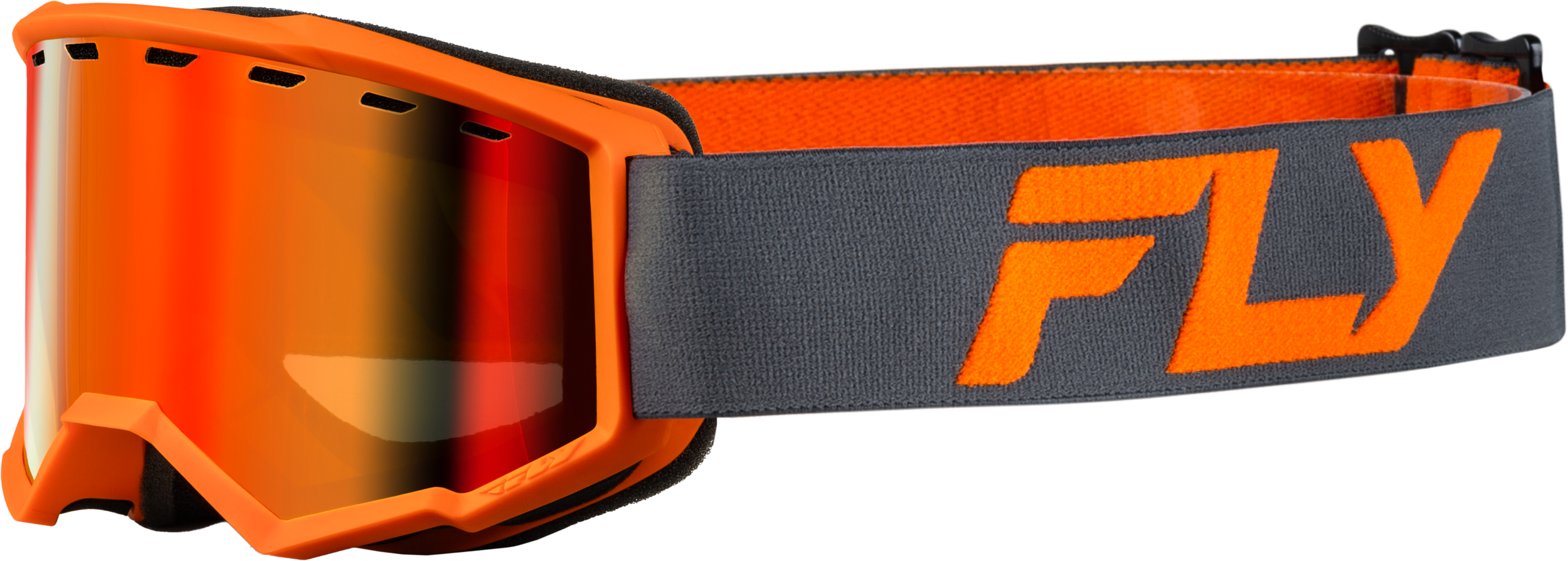 Fly Racing Yth Focus Snow Goggle Char/Org W/ Red Mirror/Amber Lens 37-50166Y