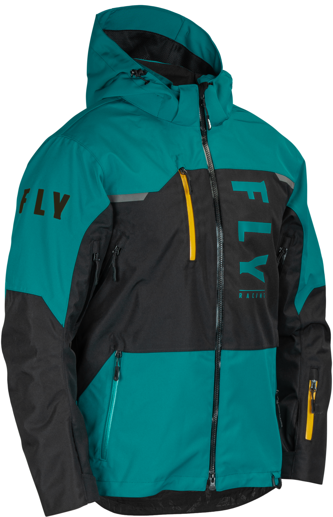 Fly Racing Carbon Jacket Black/Teal/Orange Md 470-5203M
