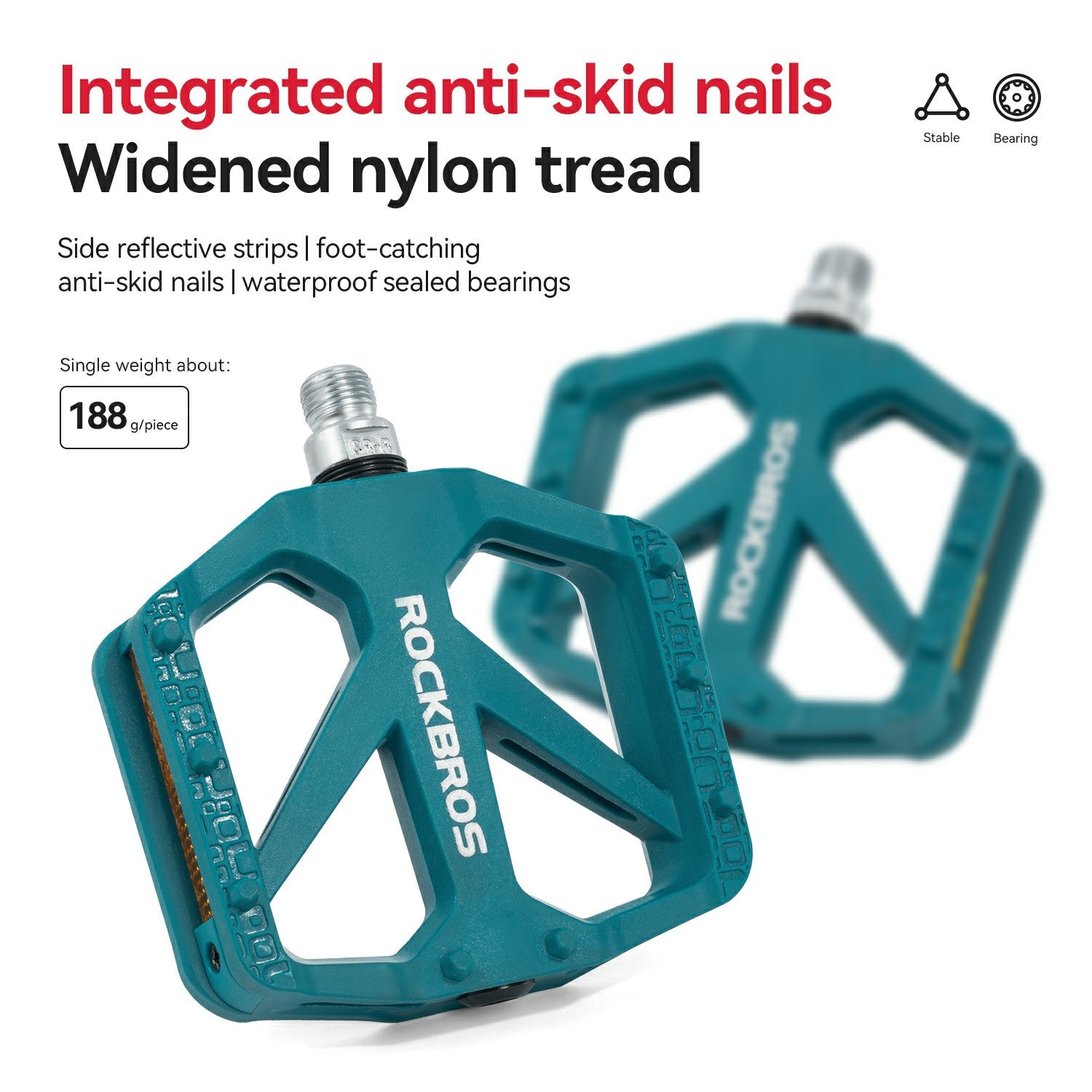 BP2602 Wide Platform Nylon Bike Pedals