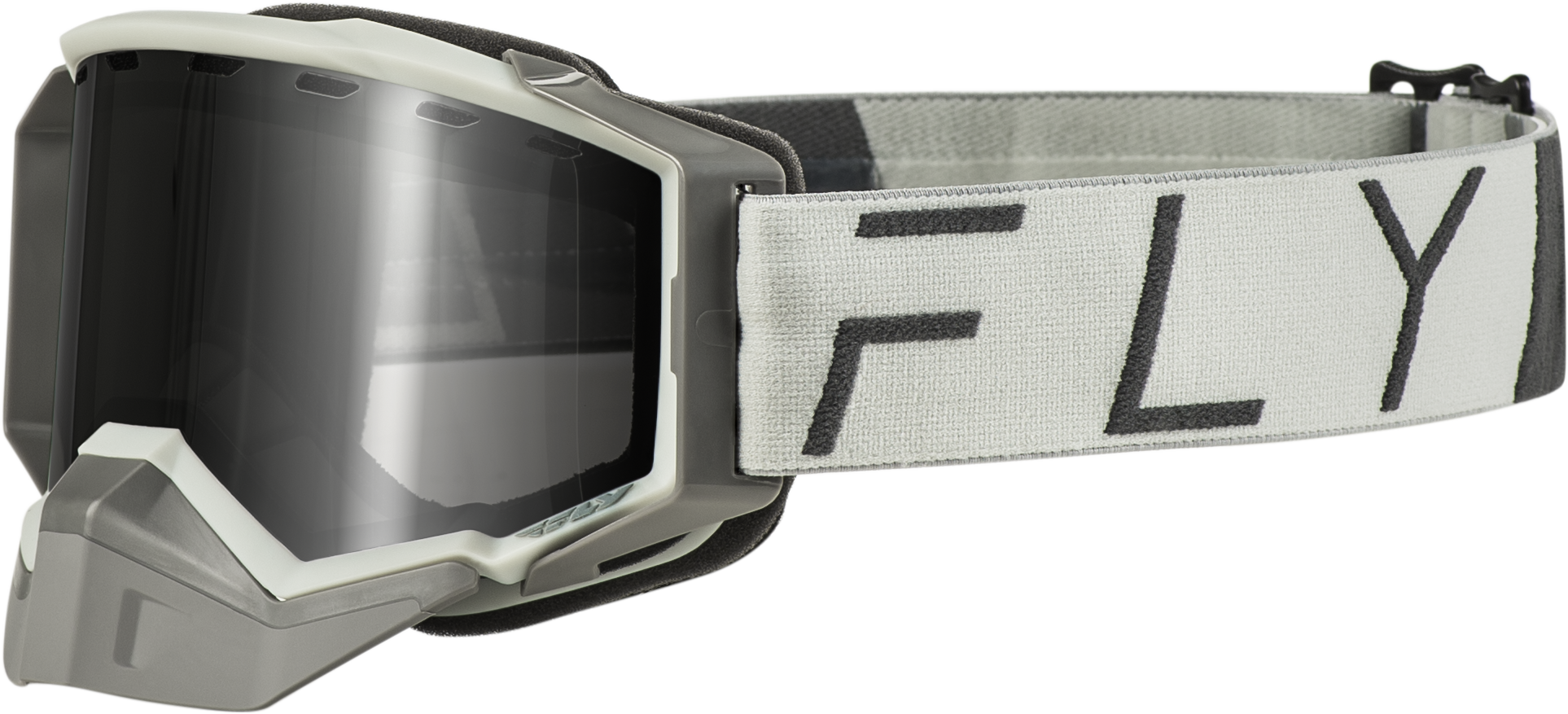 Fly Racing Zone Pro Snow Goggle Grey W/ Silver Mir/Plrzd Smoke Lens 37-50343