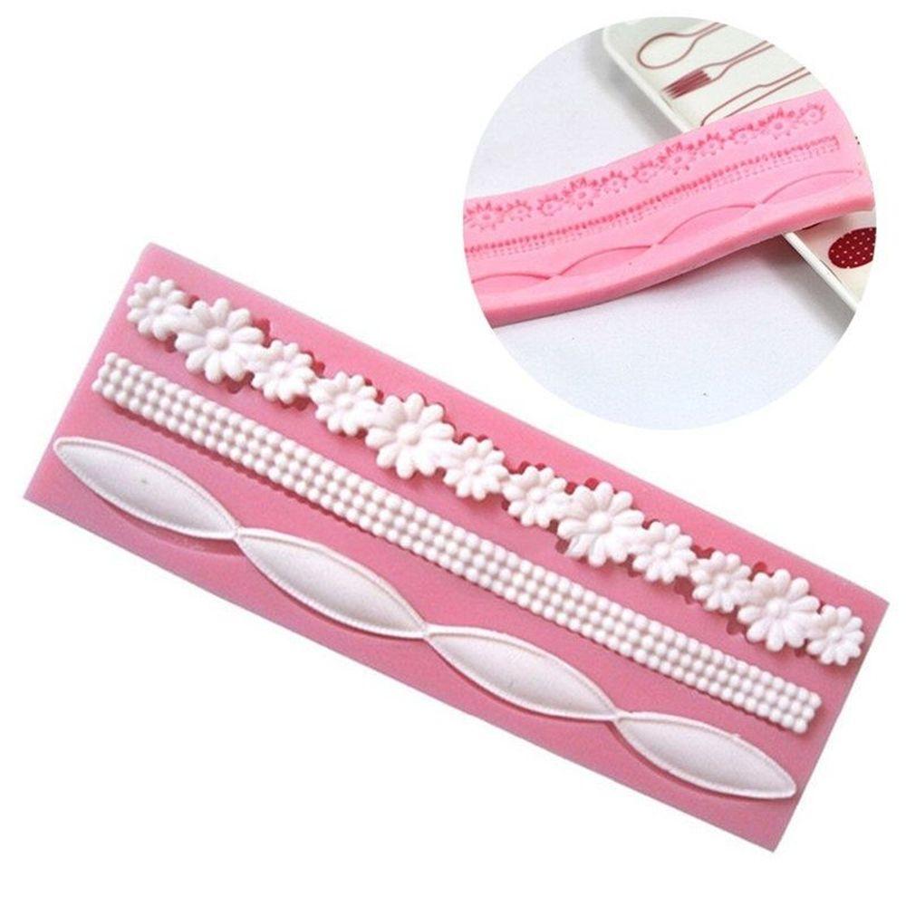 1pcs Cake Fondant Silicone Mold Lace Flower Cake Border Sugarcraft Pastry Mold Bakeware Kitchen Baking Decorating Tool Silicone Fondant Cake Decoration Mould Round Pearls Bubbles Molds Rope Bead Border Mold Chain Mold Gum Pastry Sugar Craft Chocolate Clay