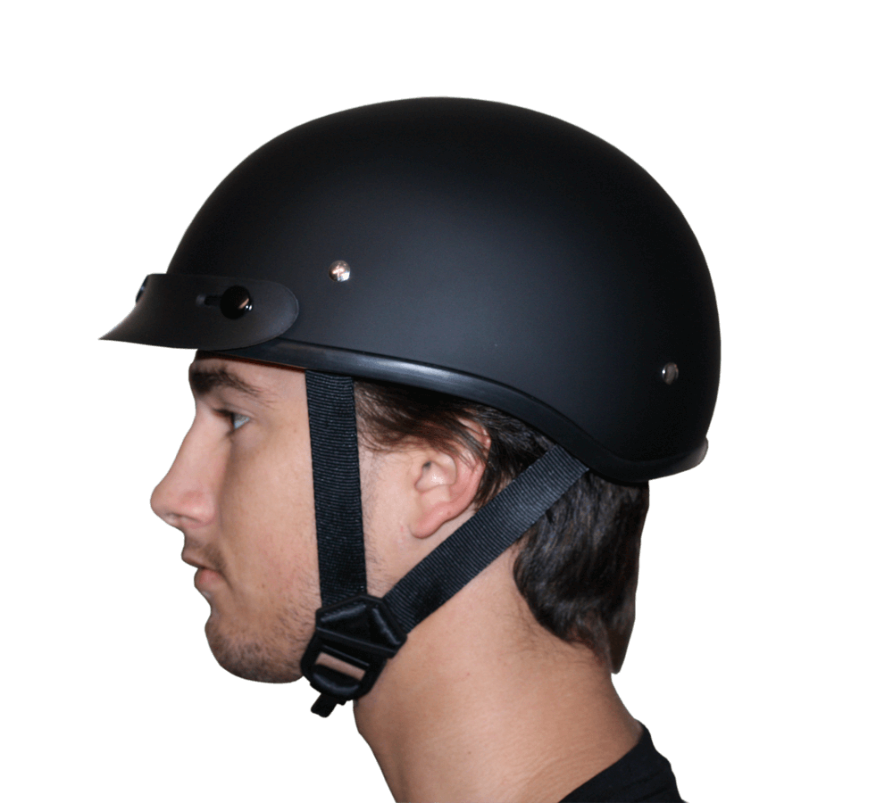DOT Approved Daytona Motorcycle Half Face Helmet - Skull Cap Graphics for Men & Women, Scooters, ATVs, UTVs & Choppers - W/  Pistons Skull