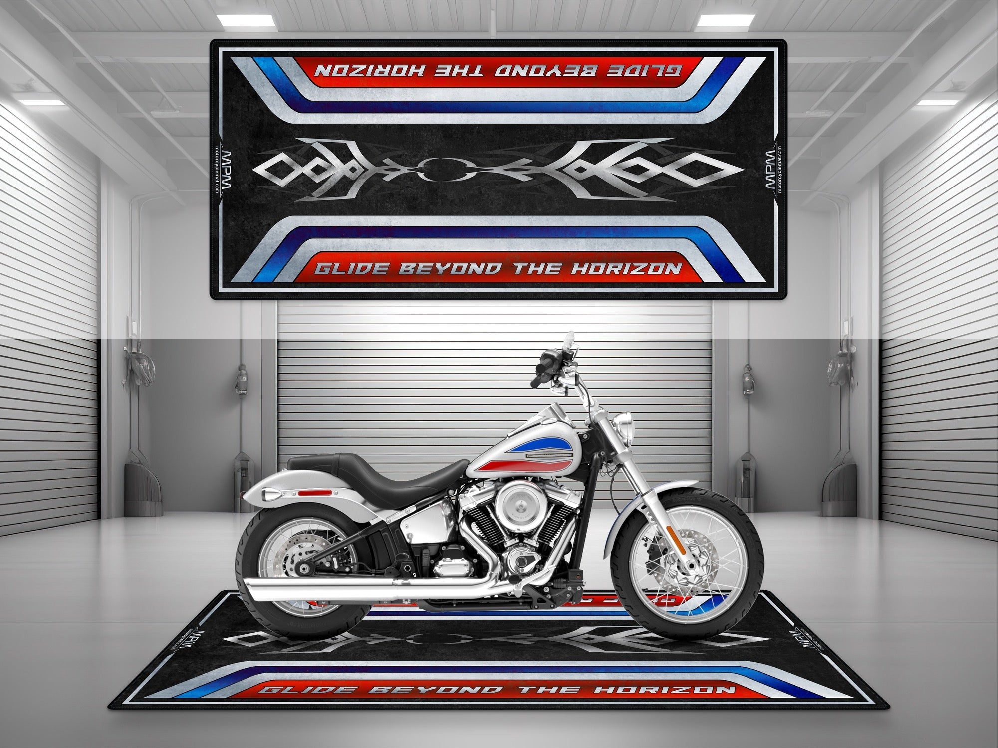 MPM Motorcycle Mat for Cruiser Motorcycle "Glide Beyond The Horizon" - MM4286
