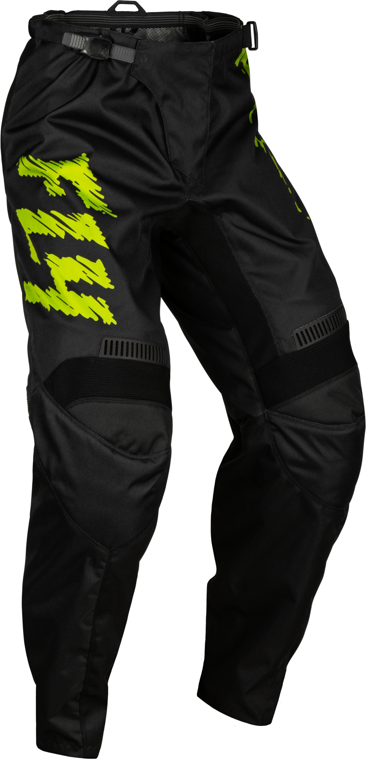 Fly Racing Youth F-16 Pants Black/Neon Green/Light Grey Sz 377-23422