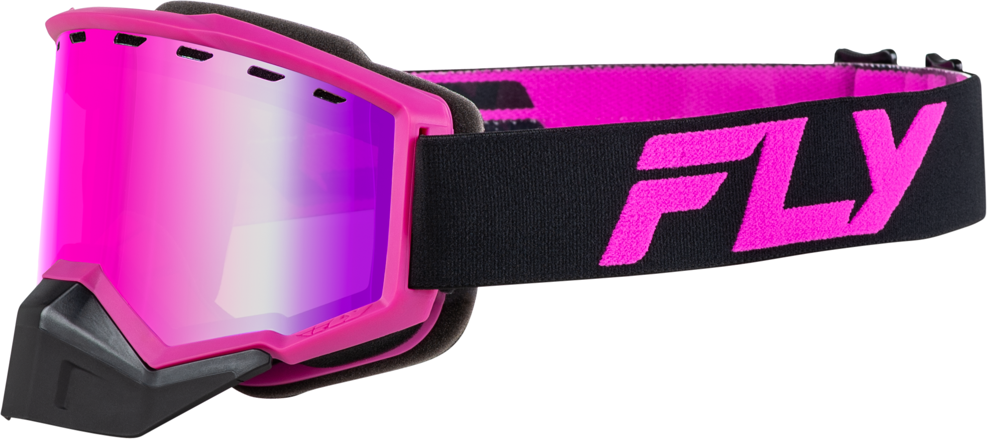 Fly Racing Focus Snow Goggle Black/Pink W/ Pink Mirror/Rose Lens 37-50169