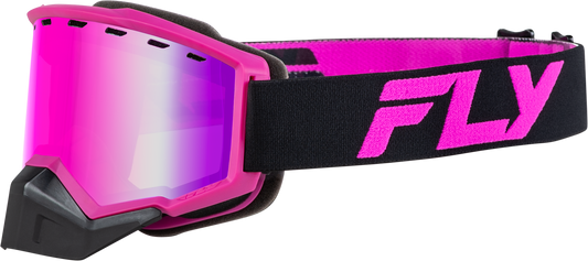 Fly Racing Focus Snow Goggle Black/Pink W/ Pink Mirror/Rose Lens 37-50169