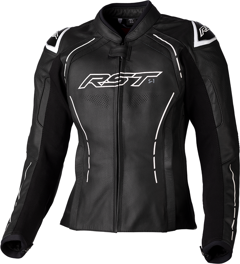 RST Ladies S1 Ce Jacket Black/White Leather Lg 556-3043014