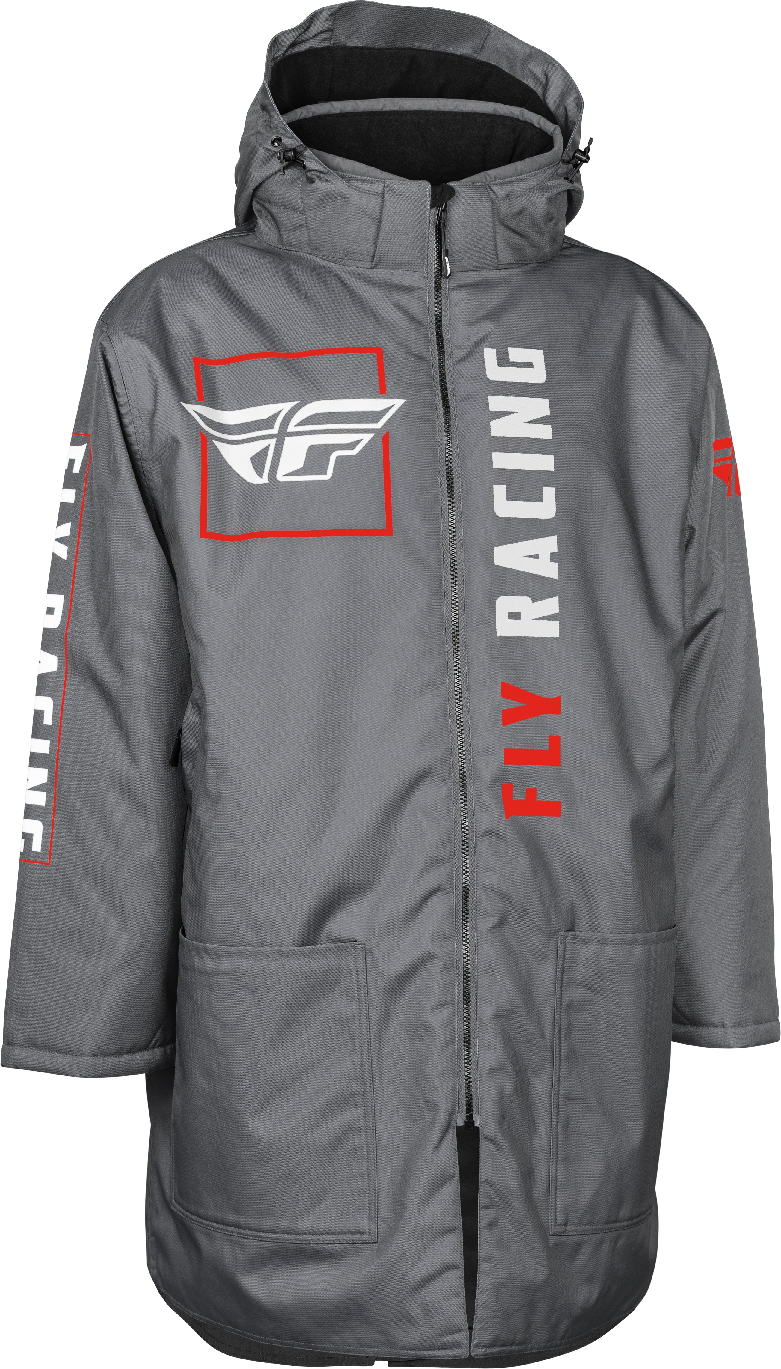 Fly Racing Pit Coat Grey/Red 470-4052