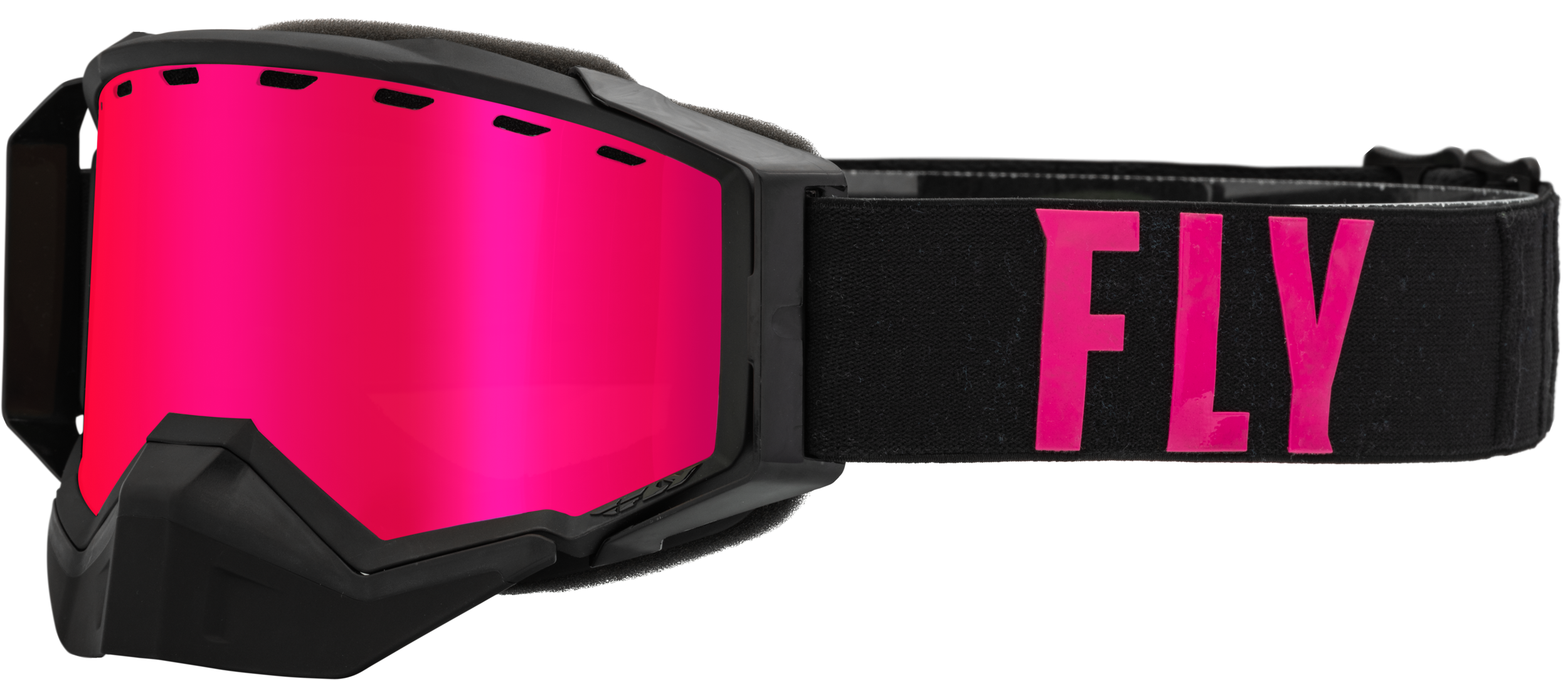Fly Racing Zone Pro Snow Goggle Blk/Pink W/ Pink Mir/Plrzd Smoke Lens 37-50336