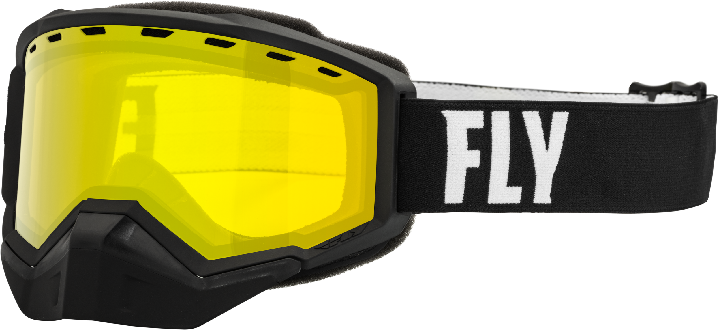 Fly Racing Focus Snow Goggle Black/White W/ Yellow Lens 37-50080