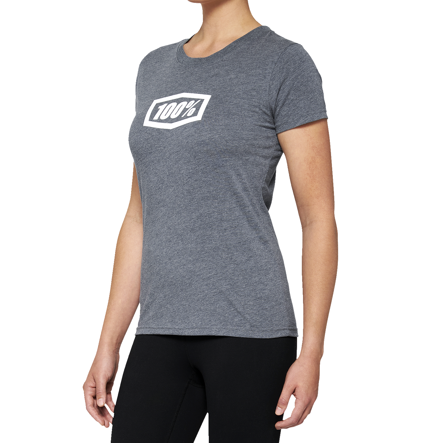 100% Women's Icon T-Shirt - Heather Gray - Medium 20002-00005