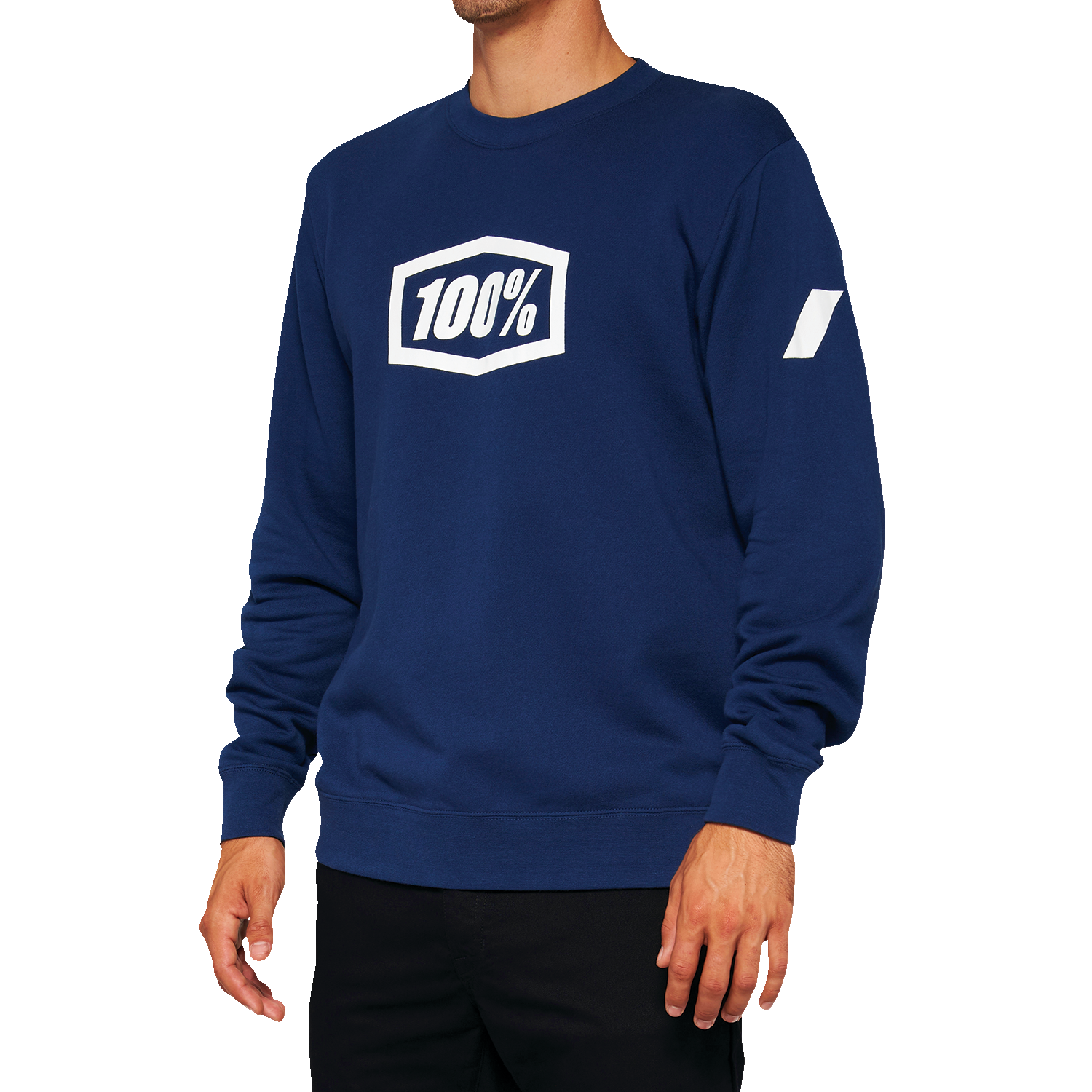 100% Icon Long-Sleeve Fleece Sweatshirt - Navy - 2XL 20026-00019