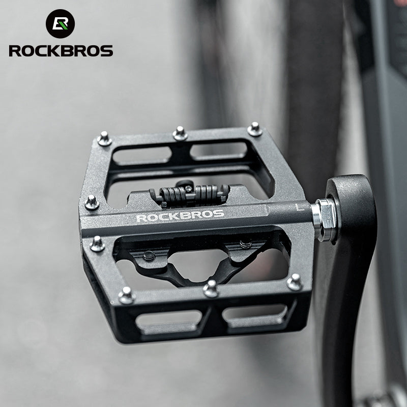 Multi-Function Clipless Flat Bike Pedals in Black (Pair)