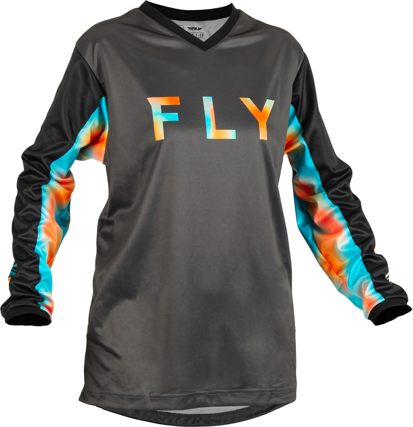 Fly Racing Women'S F-16 Jersey Grey/Pink/Blue 2x 376-8212X