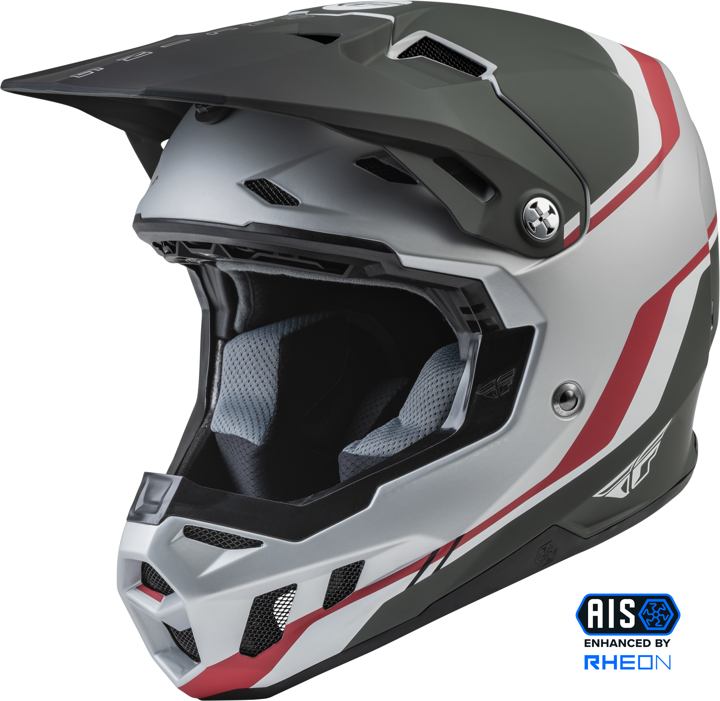 Fly Racing Formula Cc Driver Helmet Matte Silver/Red/White Sm 73-4313S