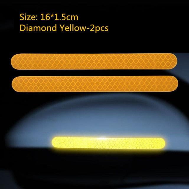 2Pcs Reflectance Car Stickers Reflector Rearview Mirror Reflective Tape Car Accessories Exterior Reflex Tape Reflective Strip Reflective Car Stickers Set Rearview Mirror Reflective Warning Stickers Car Side Reflective Stickers