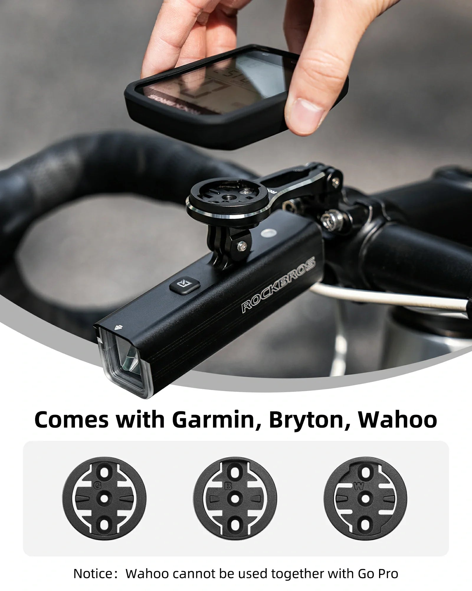 ROCKBROS Bike Computer Mount Out-Front Aluminum Integrated Bicycle Cycling Computer Mount