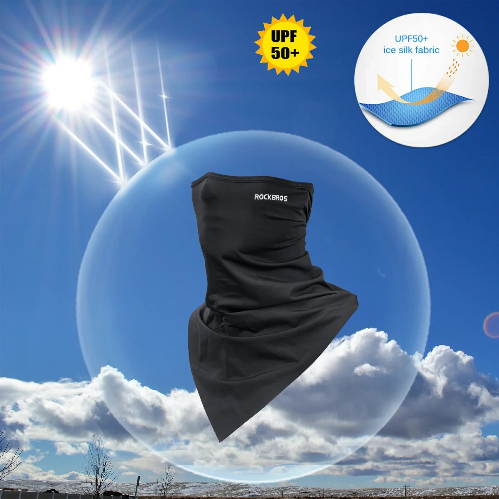 ROCKBROS Neck Gaiter-UPF 50+ Cool Face Cover UV Protection Breathable Neck Gaiters
